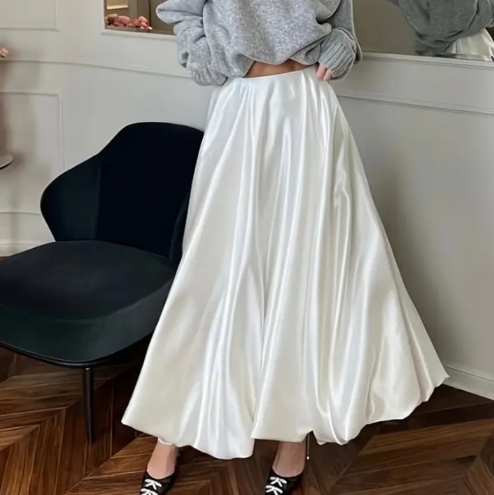 Women'S Casual High-Waisted Pleated Skirt - Spring/Summer Style, Drape Design - Picture 5 of 5